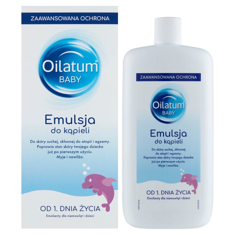 Oilatum Baby Advanced Protection, emulsión de baño desde el 1er día de vida, 500 ml