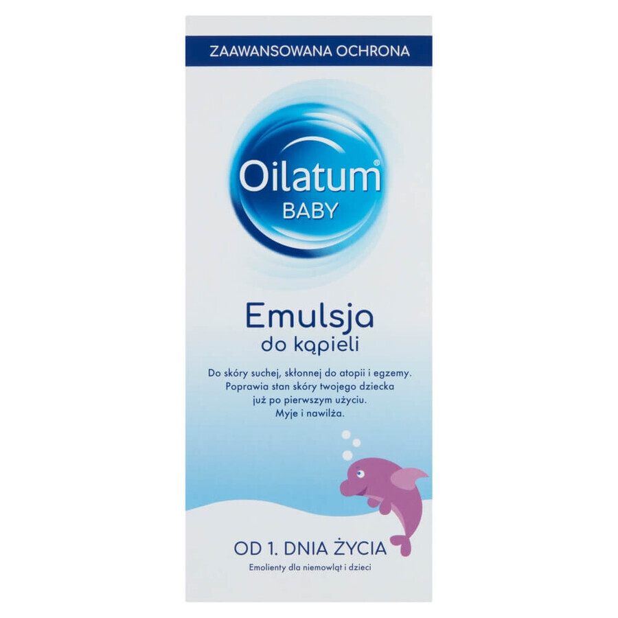 Oilatum Baby Advanced Protection, emulsión de baño desde el 1er día de vida, 500 ml