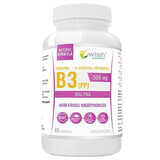 Wish Vitamin B3 (PP) Niacin 500 mg + Prebiotic + L-Leucin Vege, 60 Kapseln