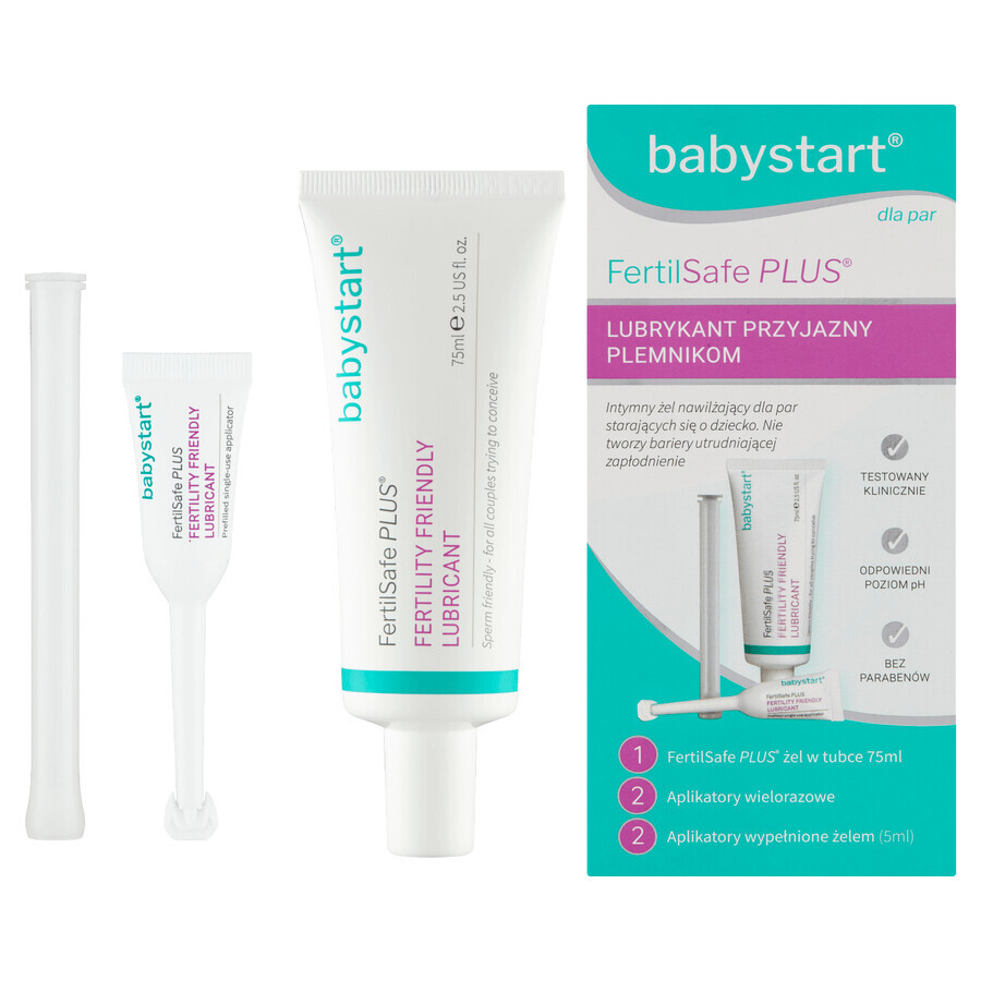 Babystart Fertilsafe Plus, feuchtigkeitsspendendes Intimgel für Paare mit Kinderwunsch, 75 ml + Applikator, 2 x 5 ml