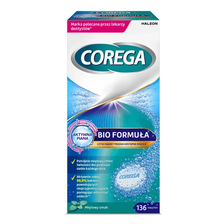 Corega Tabs Bio Formula, denture cleaning tablets, 136 tablets