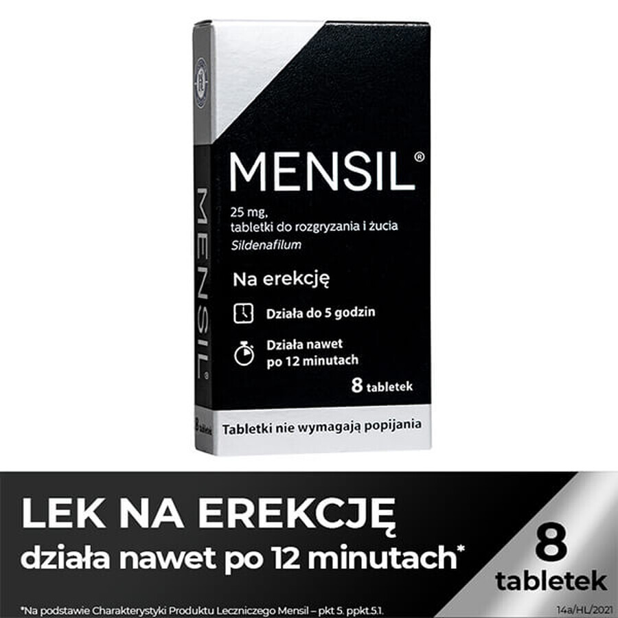 Mensil 25 mg, 8 comprimidos masticables