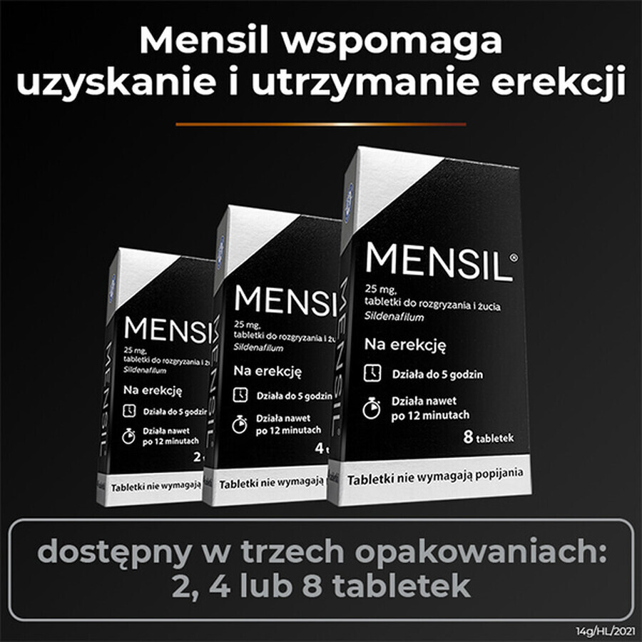 Mensil 25 mg, 8 comprimidos masticables