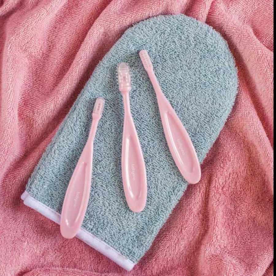 BabyOno, toothbrushes for babies and children, 550/01, pink, 3 pieces