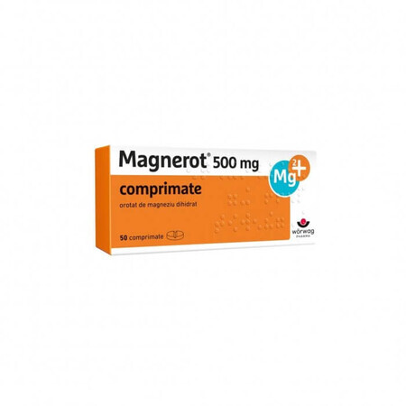 Magnerot 500 mg, 50 comprimate, Worwag Pharma