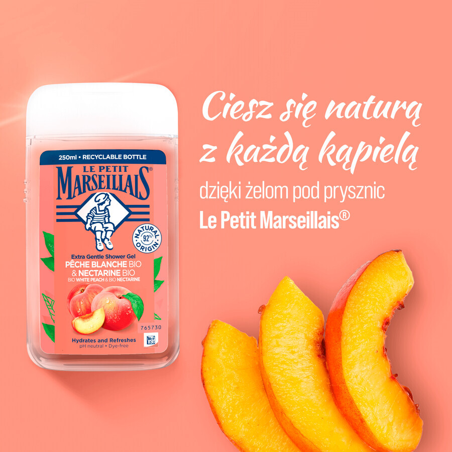 Le Petit Marseillais, zartes Duschgel, weißer Pfirsich und Nektarine BIO, 250 ml