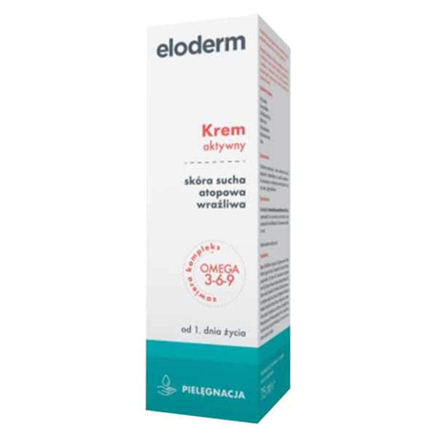 Eloderm Omega 3-6-9 Plus, 2-in-1-Reinigungsgel für Körper und Haar, ab 1. Tag, 400 ml + extra aktive Creme ab 1. Tag, 75 ml