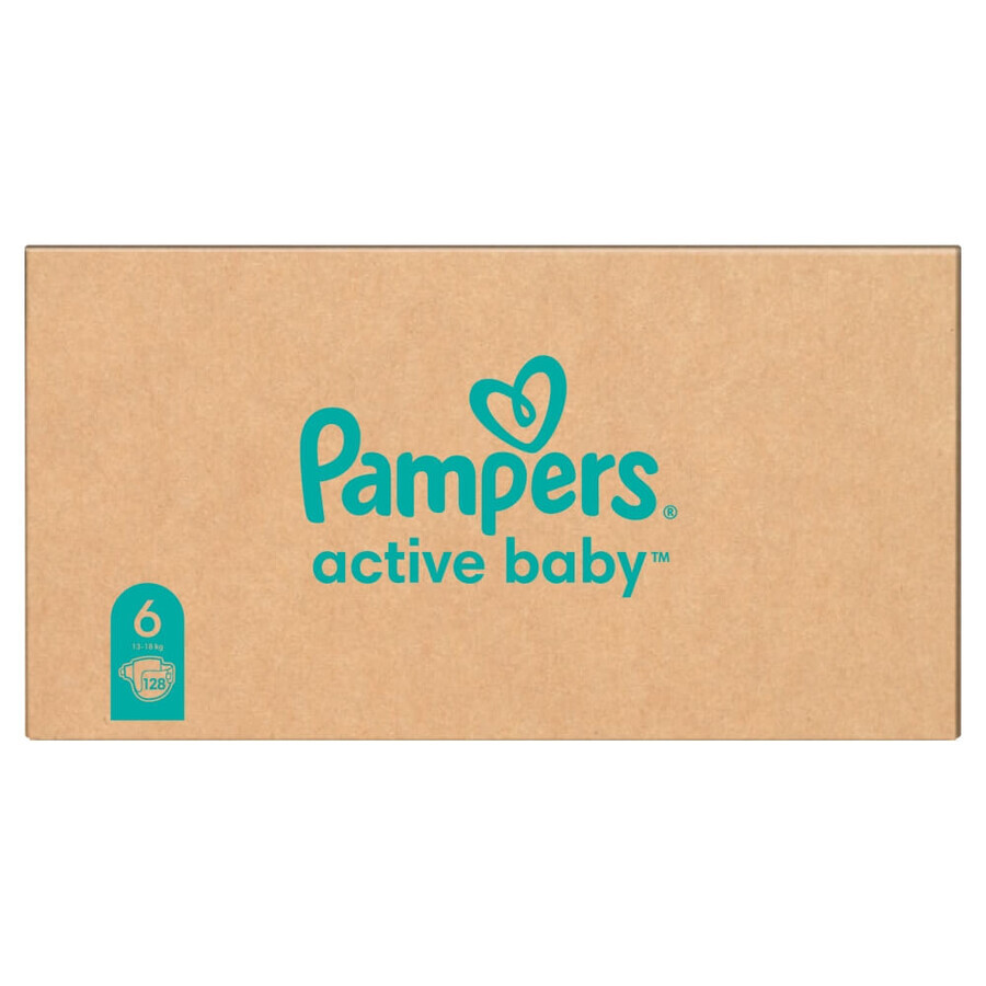 Pampers Active Baby, size 6 diapers, 13-18 kg, 128 pcs