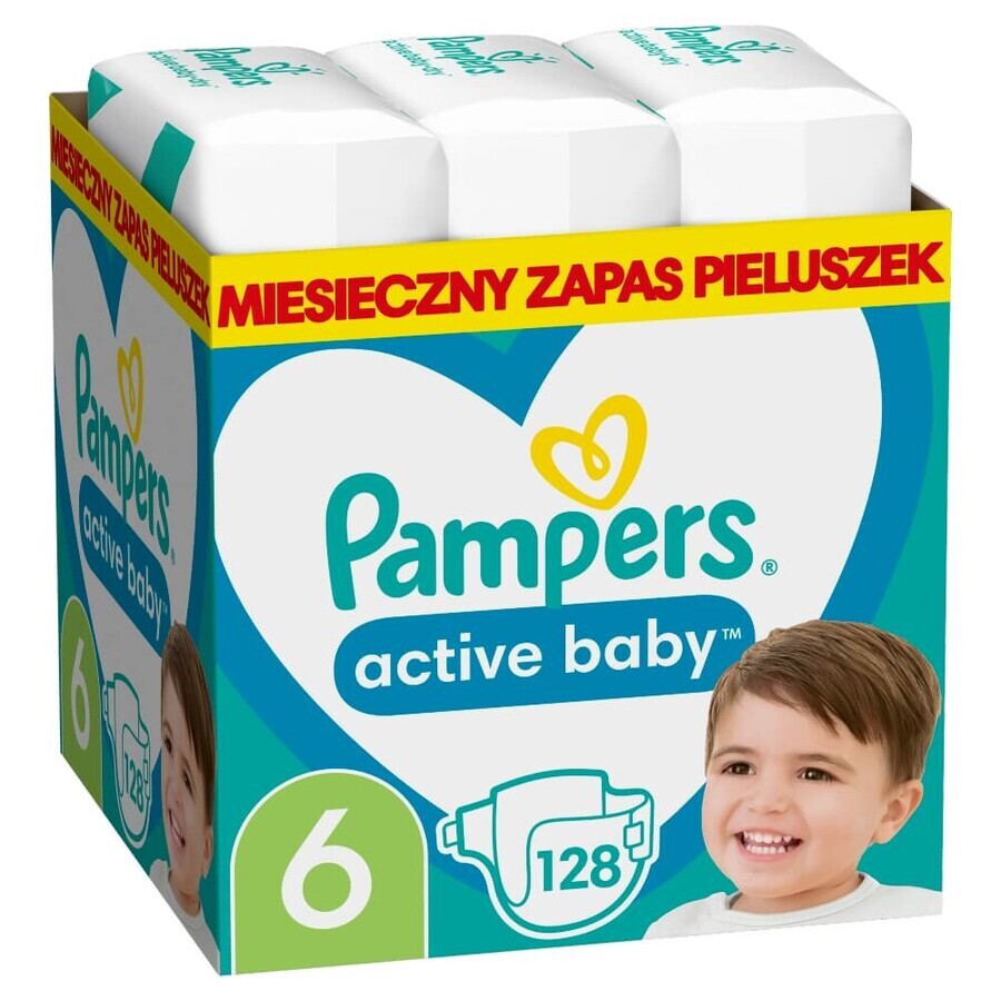 Pampers Active Baby, size 6 diapers, 13-18 kg, 128 pcs