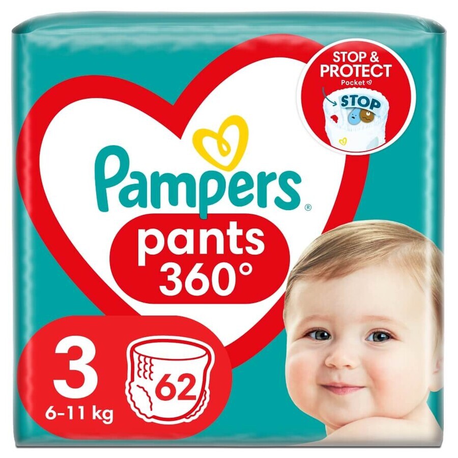 Pampers Pants, Windeln, Größe 3, 6-11 kg, 62 Stück