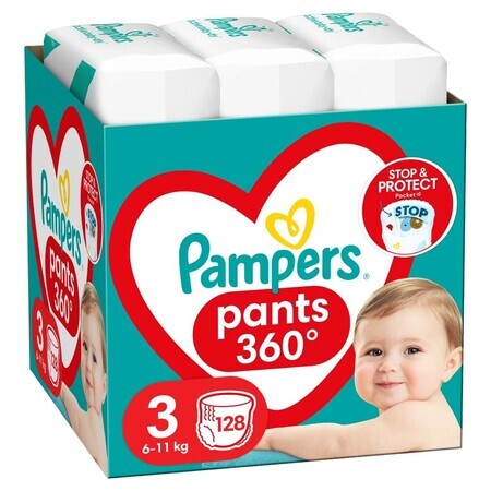 Pampers Pants, Windeln, Größe 3, 6-11 kg, 128 Stück