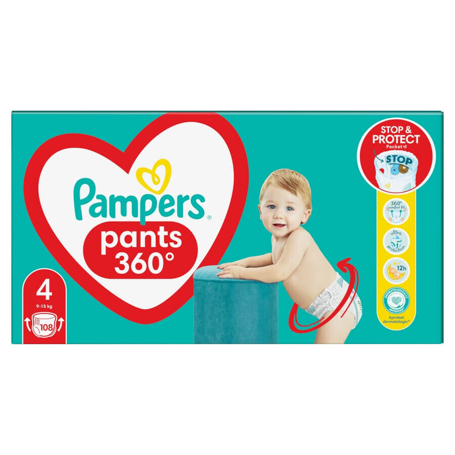 Pampers Pants, Windeln, Größe 4, 9-15 kg, 108 Stück