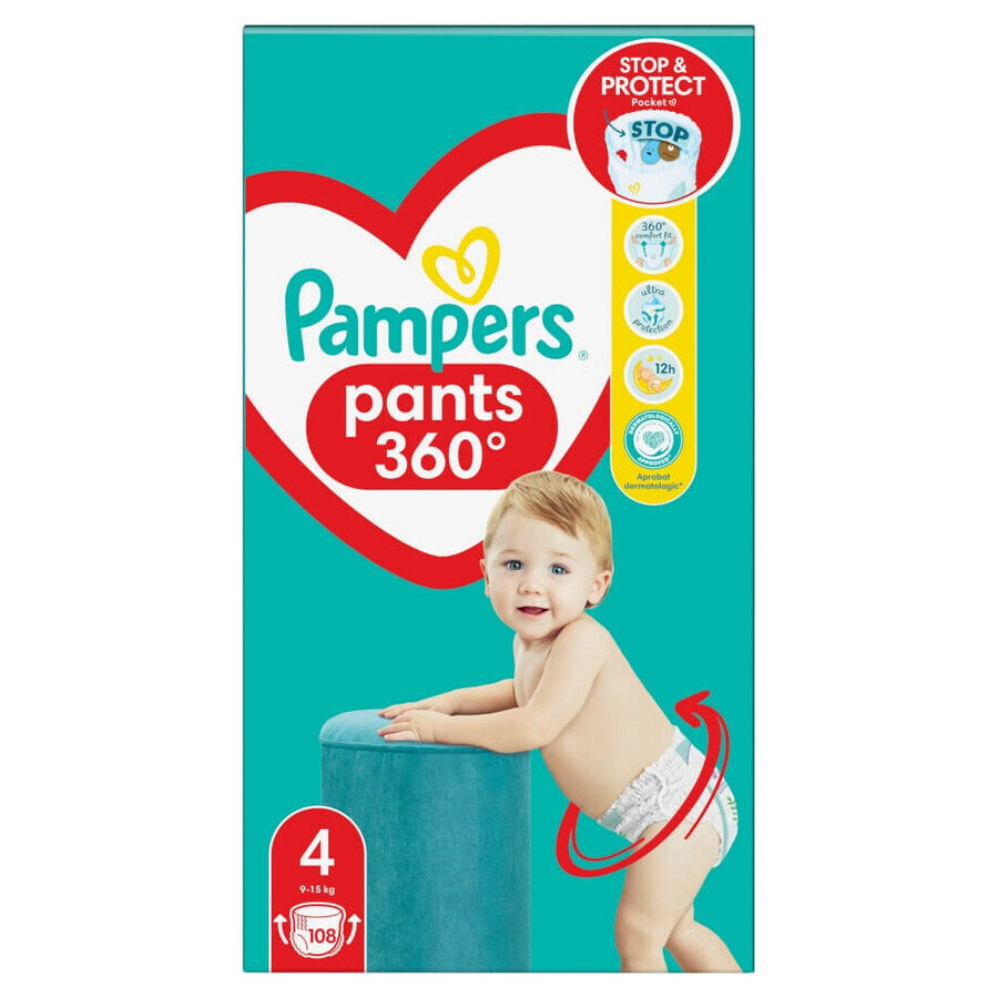 Pampers Pants, Windeln, Größe 4, 9-15 kg, 108 Stück