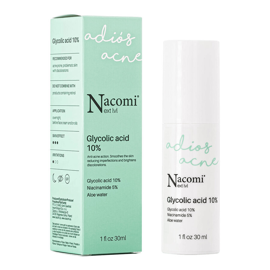 Nacomi Next Level, Serum mit Glykolsäure 10%, für die Nacht, 30 ml