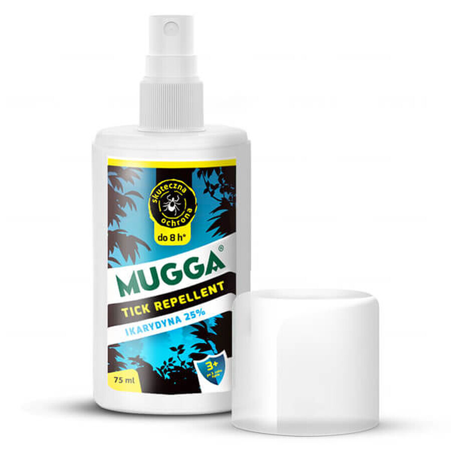 Mugga Tick Repellent, Zeckenspray für Kinder ab 3 Jahren, mit Icaridin 25%, 75 ml