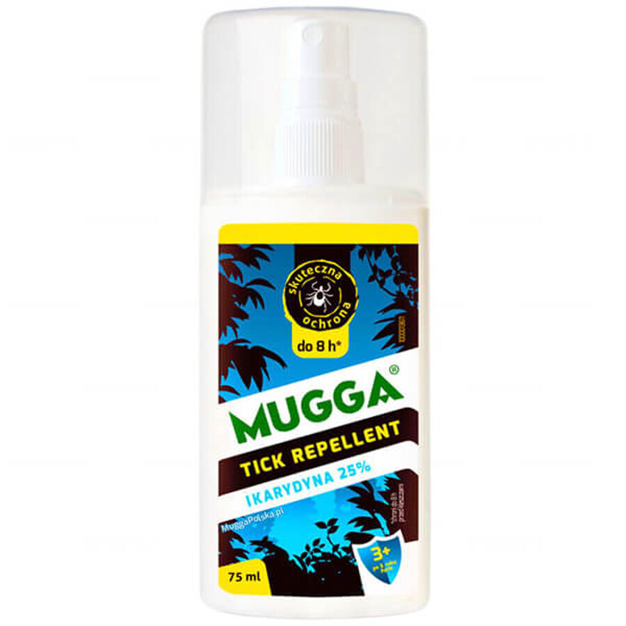 Mugga Tick Repellent, Zeckenspray für Kinder ab 3 Jahren, mit Icaridin 25%, 75 ml