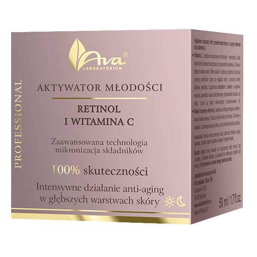 Ava Youth Activator, Retinol en Vitamine C, antirimpelcrème, 50 ml