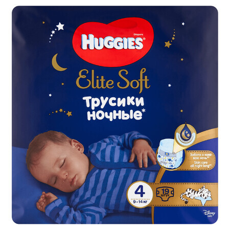 Huggies Elite Soft Night Pants, Nachtwindeln, Disney, Größe 4, 9-14 kg, 19 Stück