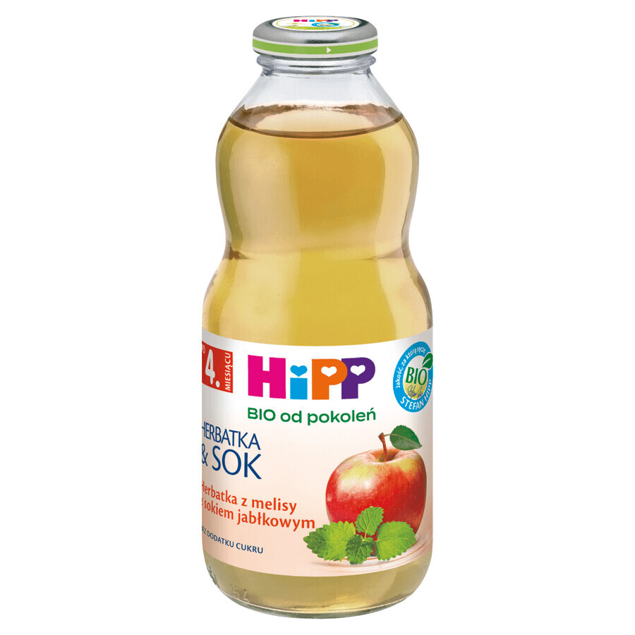 HiPP Tee &amp; Saft Bio, Zitronenmelissentee mit Apfelsaft, nach 4 Monaten, 500 ml