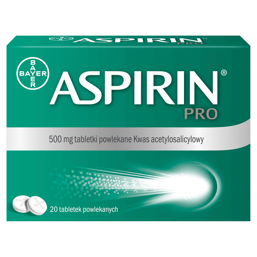 Aspirin Pro 500 mg, 20 Filmtabletten