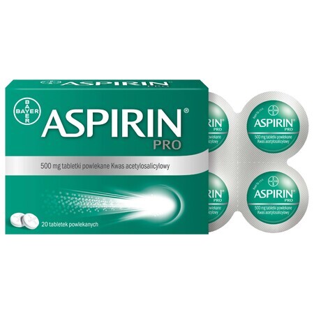 Aspirin Pro 500 mg, 20 Filmtabletten