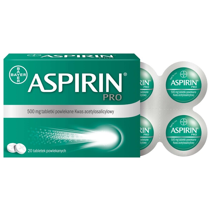 Aspirin Pro 500 mg, 20 Filmtabletten