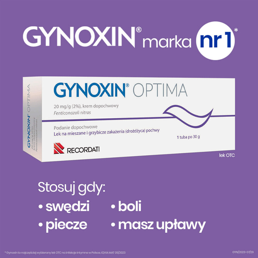 Gynoxin, 20 mg/g (2%), crème vaginale, 30 g