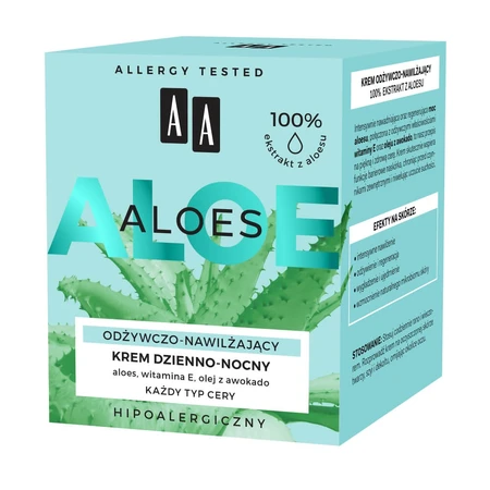 AA Aloe Vera, cremă de zi și de noapte, hrănitoare și hidratantă, 50 ml