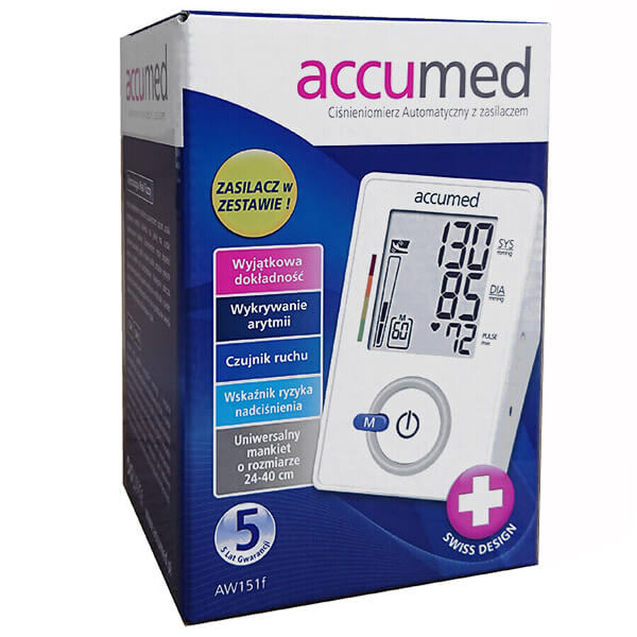 Accumed AW151f, automatisches Oberarm-Blutdruckmessgerät, mit Netzteil