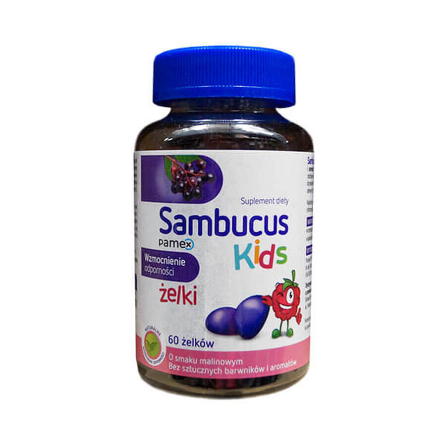 Sambucus Kids Gel, Himbeergeschmack, 60 Stück