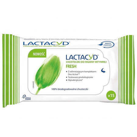 Lactacyd Fresh, șervețele igienice intime, 15 buc