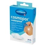 Cosmopor Waterproof, absorbierender Verband, selbstklebend, wasserdicht, steril, transparent, 7,2 cm x 5 cm, 5 Stück.