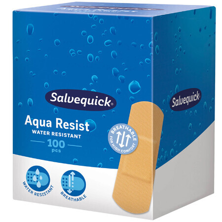 Salvequick Aqua Resist, tencuieli impermeabile, 16 mm x 56 mm, 100 bucăți