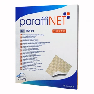 ParaffiNet, in Paraffin eingebettete Mullbinde, steril, 10 cm x 10 cm, 10 Stück