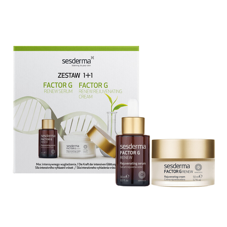 Kit Sesderma Factor G Renew, crema viso ringiovanente, 50 ml + siero ringiovanente, 30 ml