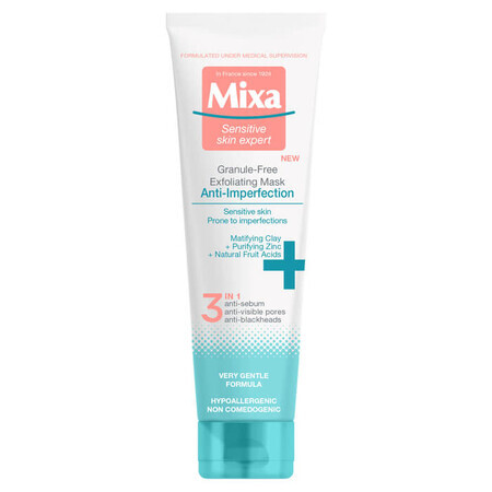 Masca exfolianta  anti-imperfectiuni 3 in 1, 150 ml, Mixa