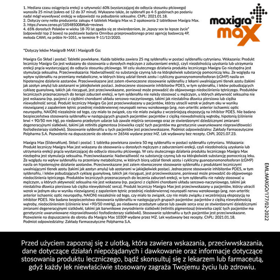 Maxigra Max 50 mg, 4 Filmtabletten