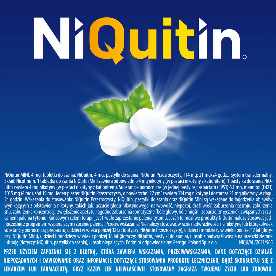 NiQuitin 4 mg, gusto menta piperita, 72 pastiglie