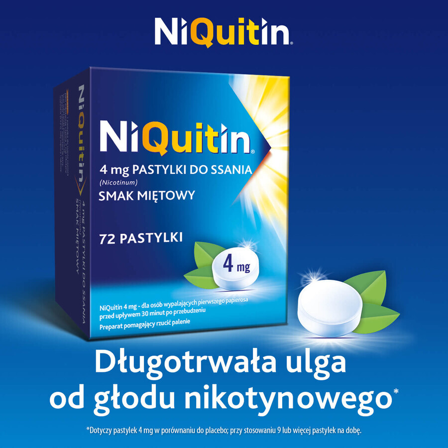 NiQuitin 4 mg, gusto menta piperita, 72 pastiglie