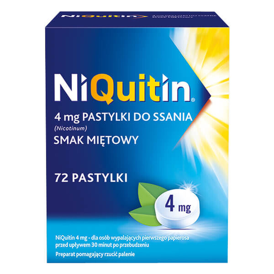 NiQuitin 4 mg, gusto menta piperita, 72 pastiglie