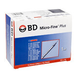 BD Micro-Fine Plus, Insulinspritze, 1 ml, U-100, mit 29G Nadel, 0,33 x 12,7 mm, 100 Stück