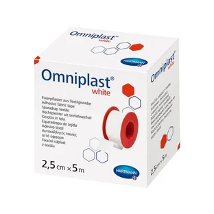 Omniplast Bianco, adesivo per tessuti in viscosa, 2,5 cm x 5 m, 1 pezzo