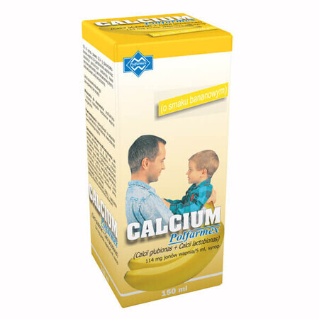 Calcium Polfarmex 114 mg/ 5 ml, Sirup, Bananengeschmack, 150 ml