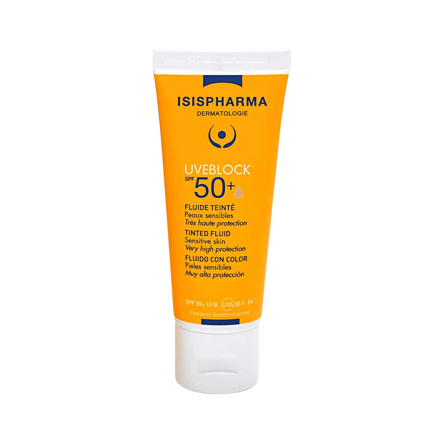 IsisPharma Uveblock, beschermende lichtgekleurde vloeistof met UVA/UVB-filter, SPF 50+, 40 ml