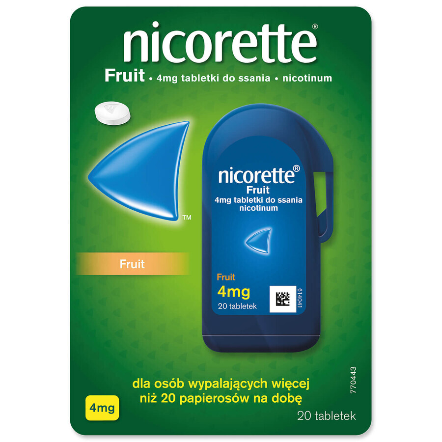 Nicorette Fruit 4 mg, 20 pastilles