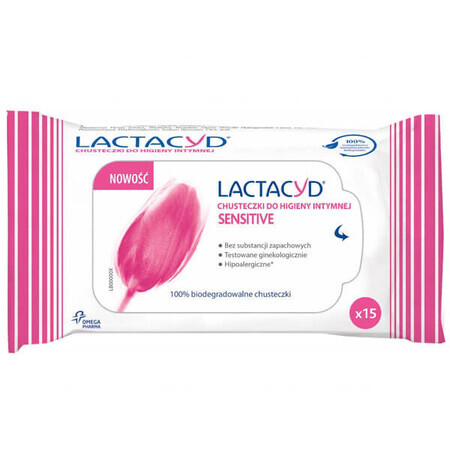 Lactacyd Sensitive, Intimpflege-Tücher, 15 Stück