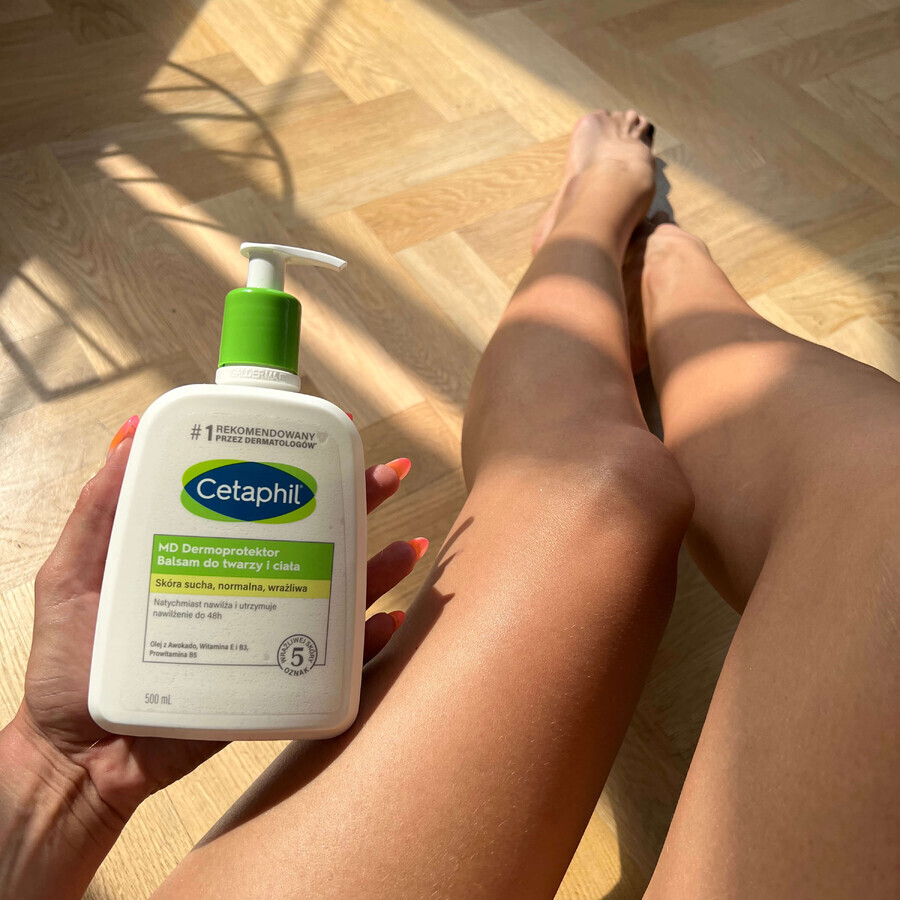 Cetaphil MD Dermoprotector, feuchtigkeitsspendende Lotion für Gesicht und Körper, trockene und empfindliche Haut, mit Pumpe, 500 ml