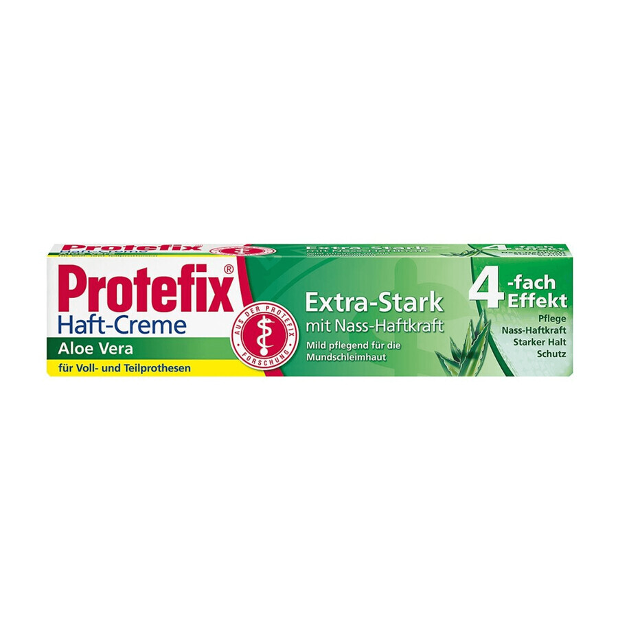 Protefix, Fixiercreme für Zahnprothesen, mit Aloe Vera, extrastark, 4 x Wirkung, 47 g