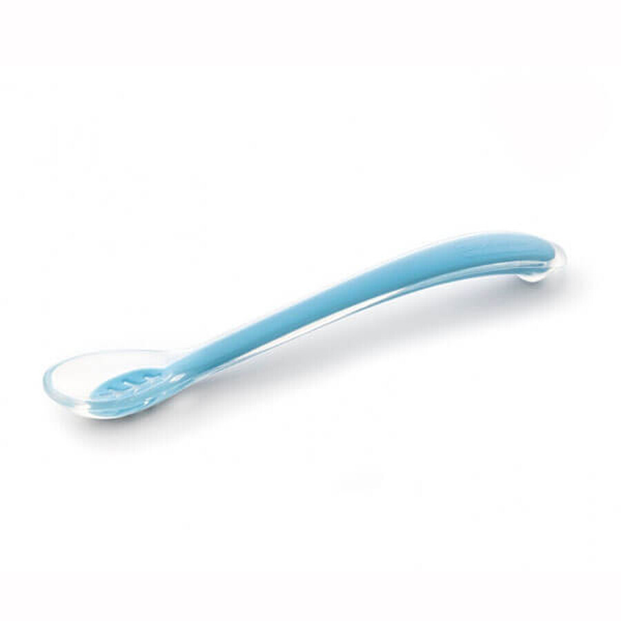 Canpol Babies, cuillère d'alimentation, silicone, bleu, 51/010, à partir de 4 mois, 1 pièce