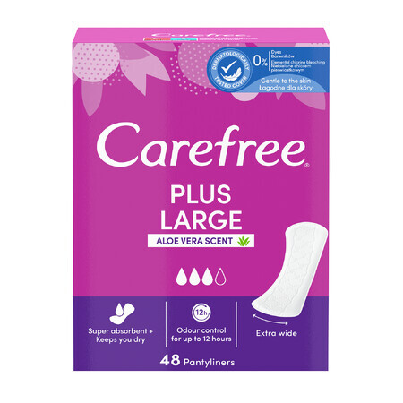 Carefree Damenbinden, plus groß, Aloe Vera Duft, 48 Stück